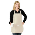 Neutral Full/ Medium Length Twill Bib Apron with Pouch - Blank (22"x24")